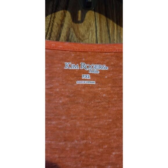 NWT Kim Rogers coral Paisley printed tee - Picture 3 of 6